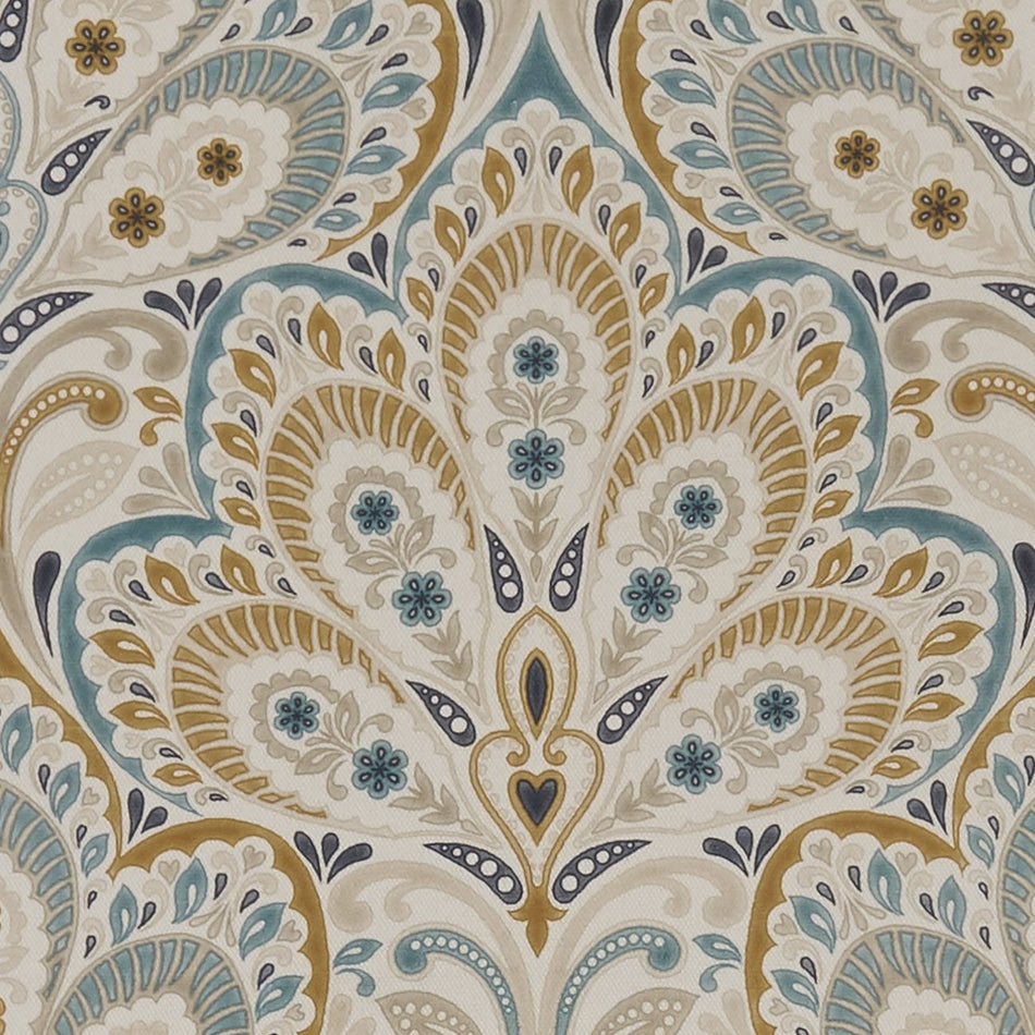 Clarke & Clarke Eden Persia Teal_Spice Fabric