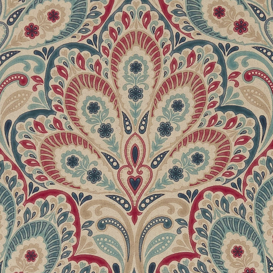 Clarke & Clarke Eden Persia Denim_Raspberry Fabric