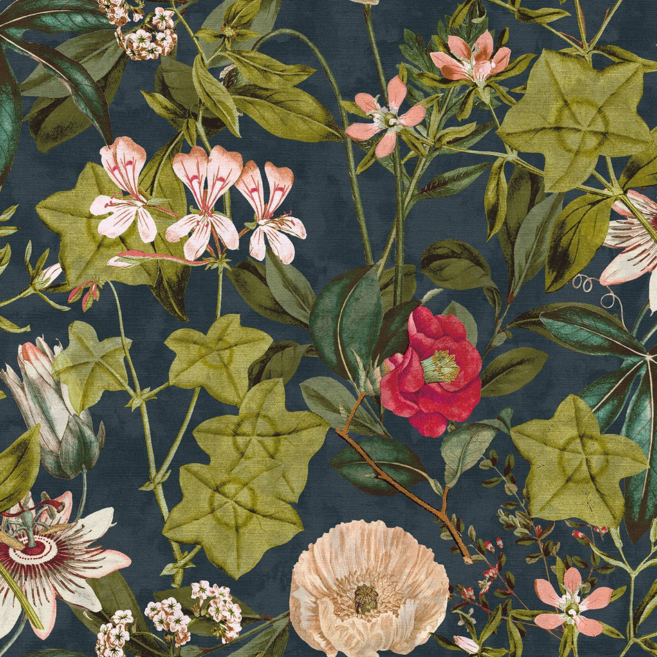 Clarke & Clarke Exotica Passiflora Midnight_Spice Fabric