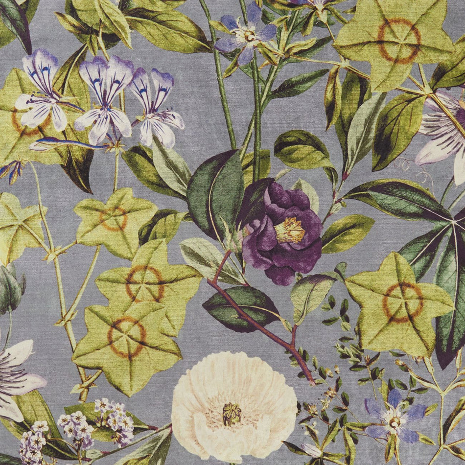 Clarke & Clarke Exotica Passiflora Slate_Amethyst Fabric