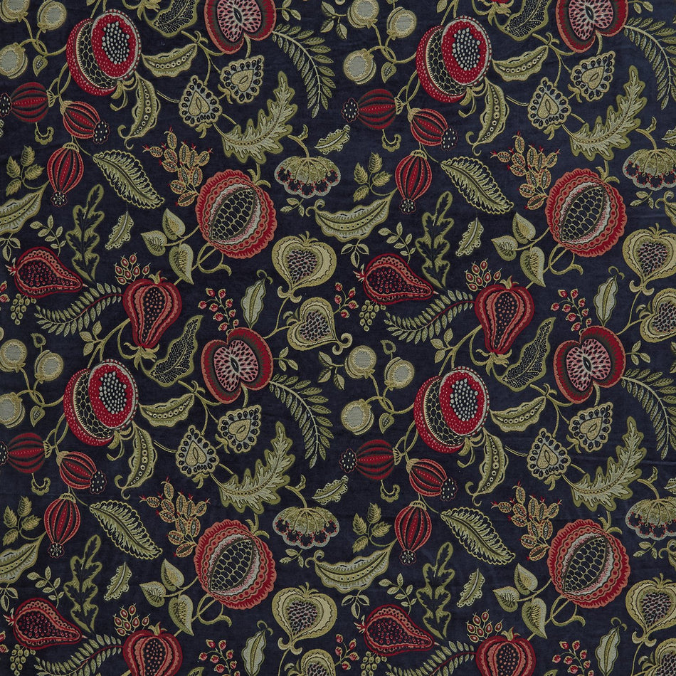 Iliv Arts and Crafts Summer Fruits Indigo Fabric