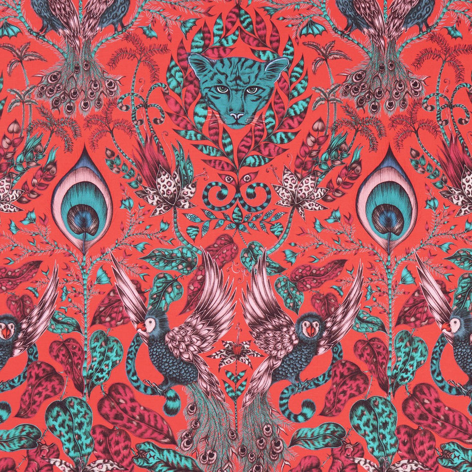 Clarke & Clarke Animalia Amazon Red Fabric