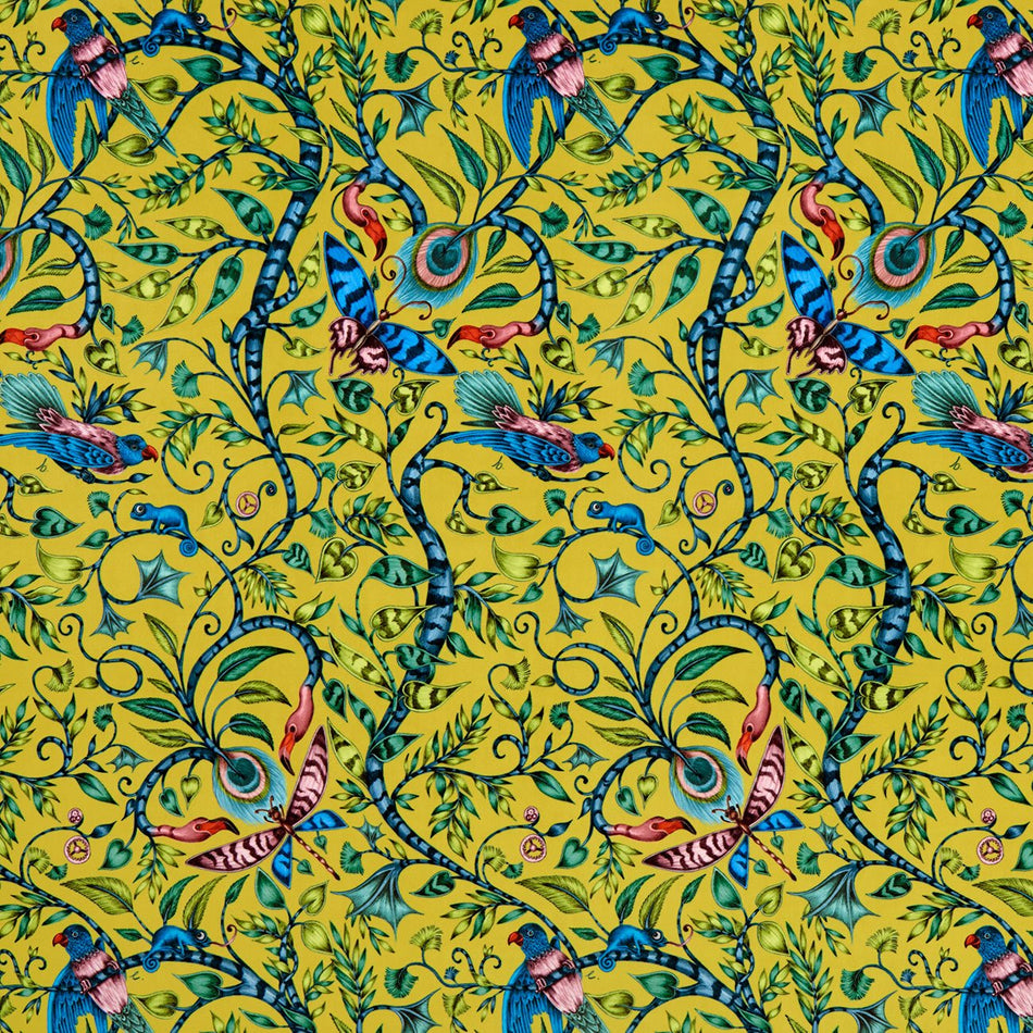 Clarke & Clarke Animalia Rousseau Lime Velvet Fabric
