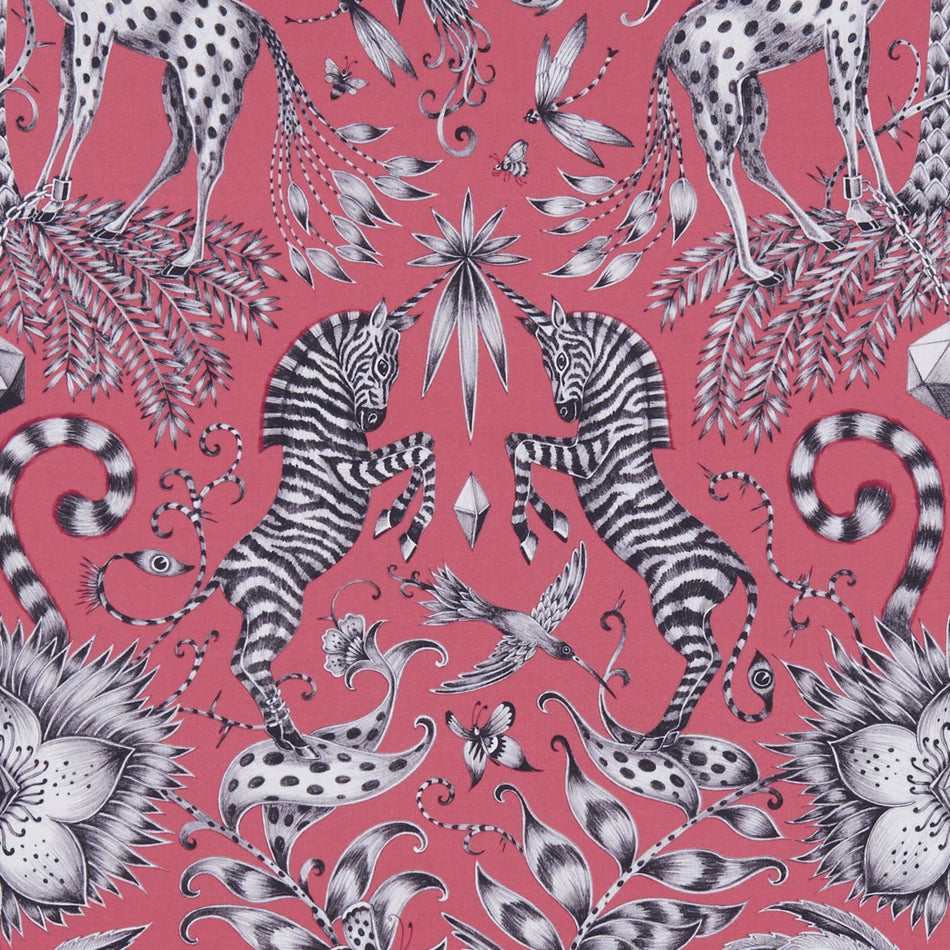 Clarke & Clarke Animalia Kruger Magenta Fabric