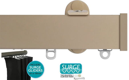 Renaissance Distinction 34mm Flat Profile Curtain Track, Surge, Country Cream