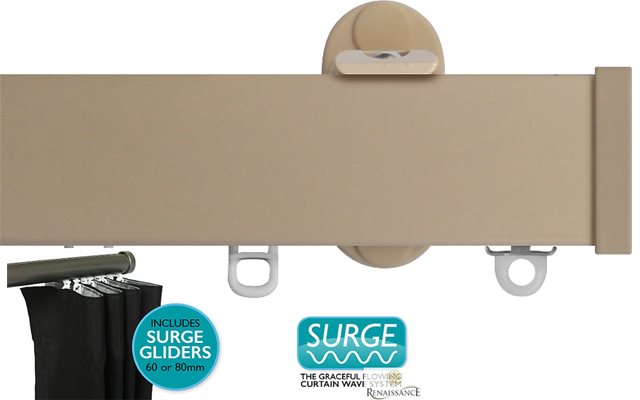 Renaissance Distinction 34mm Corded Flat Profile Curtain Track, Surge, Country Cream