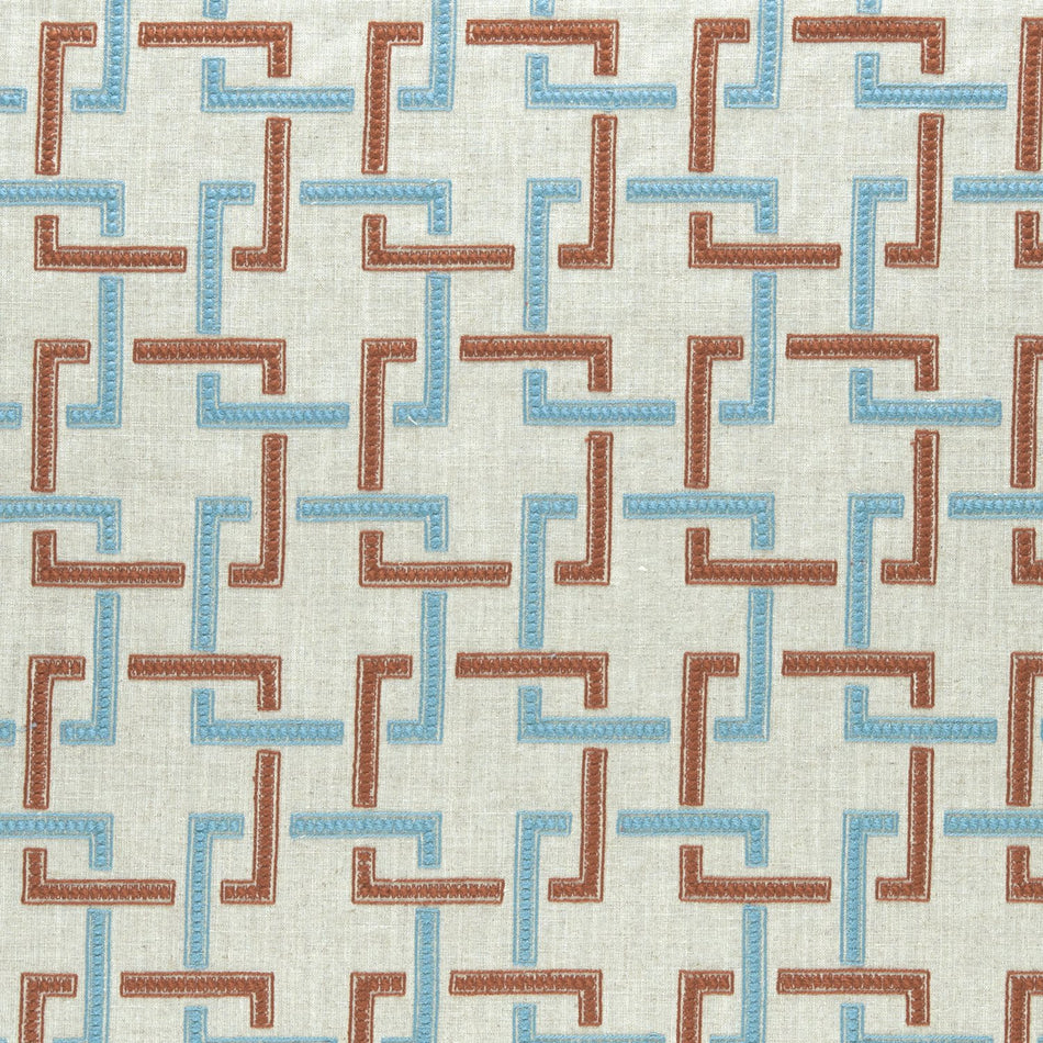 Clarke & Clarke Amara Sekai Cinnabar_Aqua Fabric