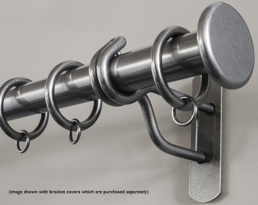 Bradley Steel Curtain Pole Polished, Large Stud
