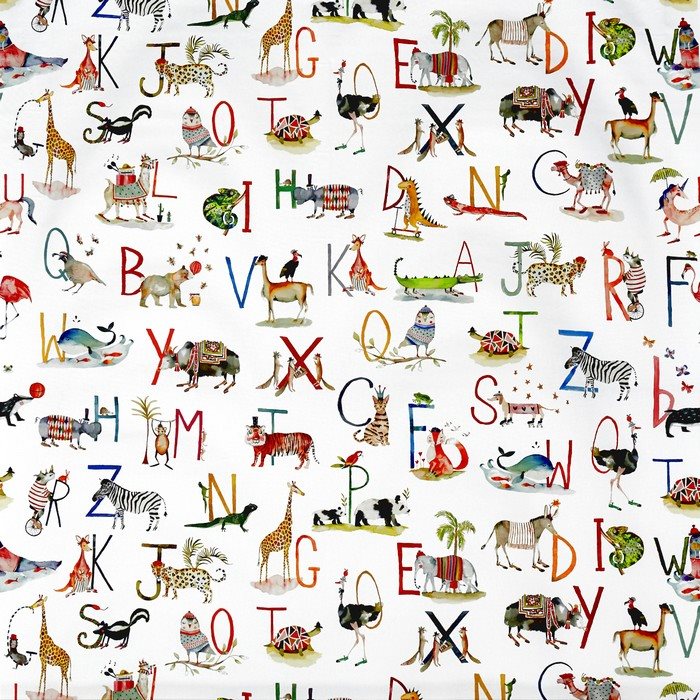 Prestigious My World Animal Alphabet Paintbox Fabric