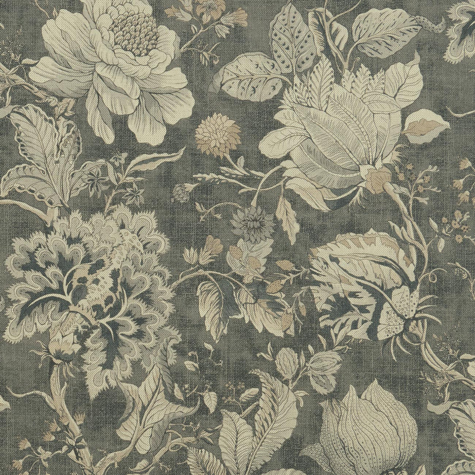 Clarke & Clarke Castle Garden Sissinghurst Charcoal Fabric