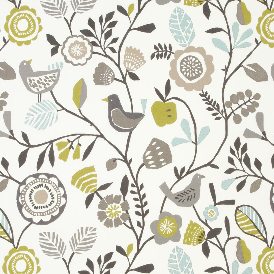 Studio G Wildernes Folki Chartreuse/Charcoal Fabric