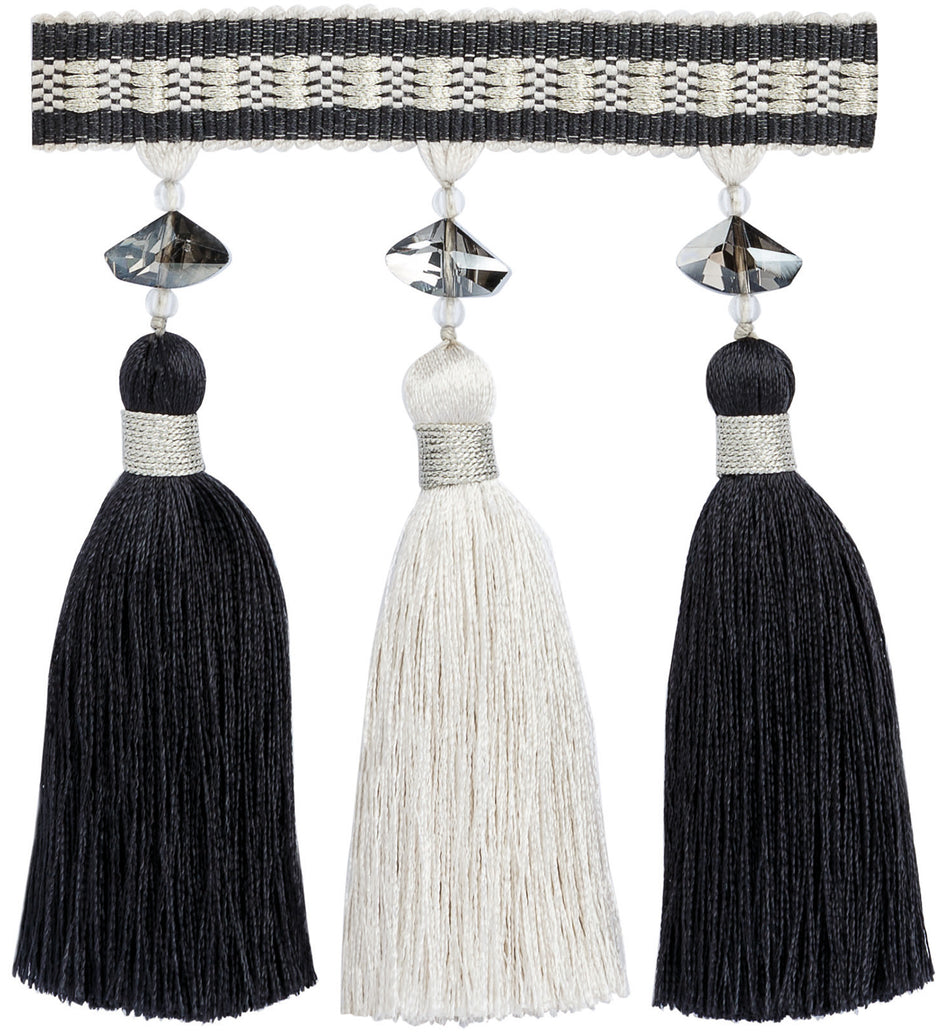 JLS Astral Crystal Tassel Fringe, Black