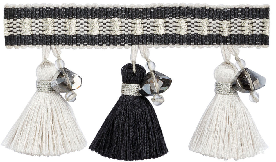 JLS Astral Tassel & Crystal Fringe, Black