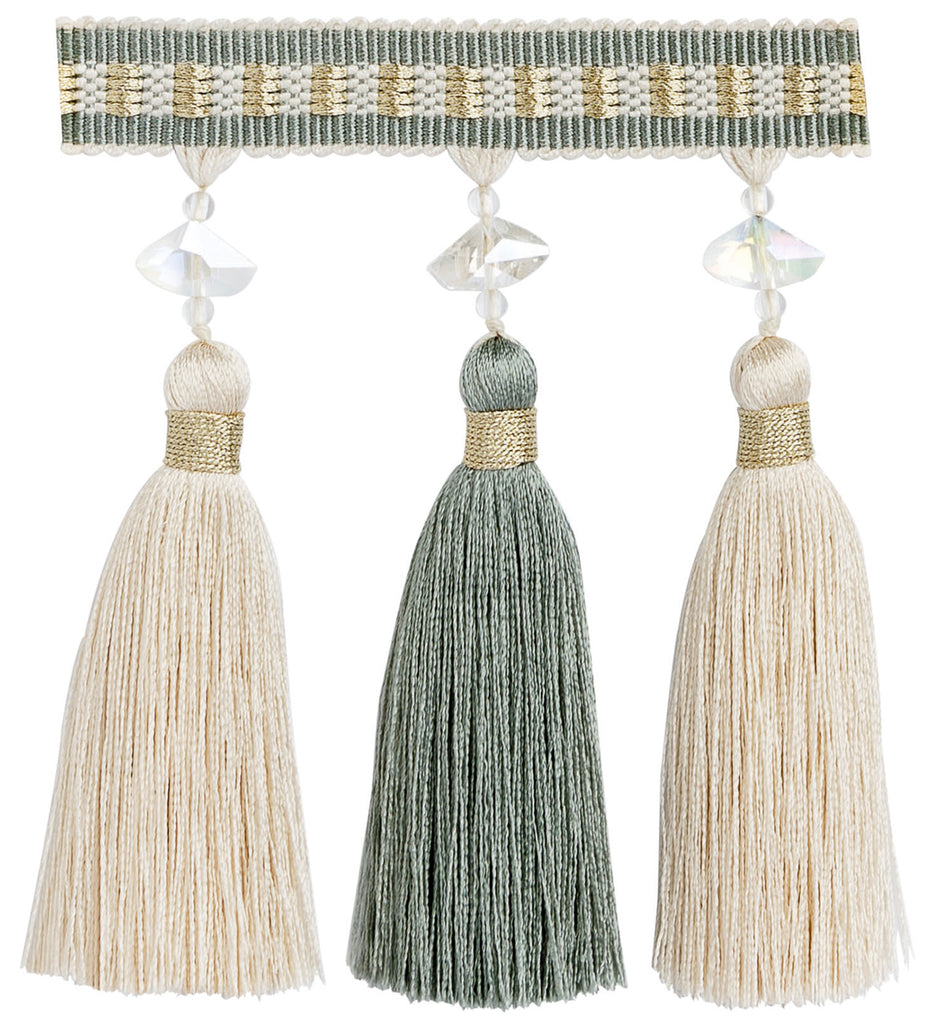 JLS Astral Crystal Tassel Fringe, Duck Egg