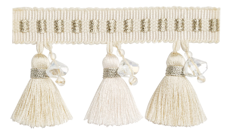 JLS Astral Tassel & Crystal Fringe, Cream