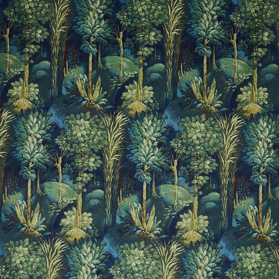 Prestigious Journey Beyond Forbidden Forest Sapphire Fabric