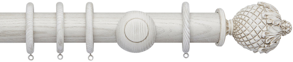 Ashbridge 45mm Wood Pole, Parchment White, Botanical