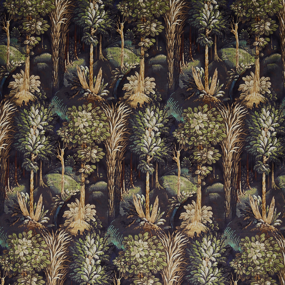 Prestigious Journey Beyond Forbidden Forest Ebony Fabric