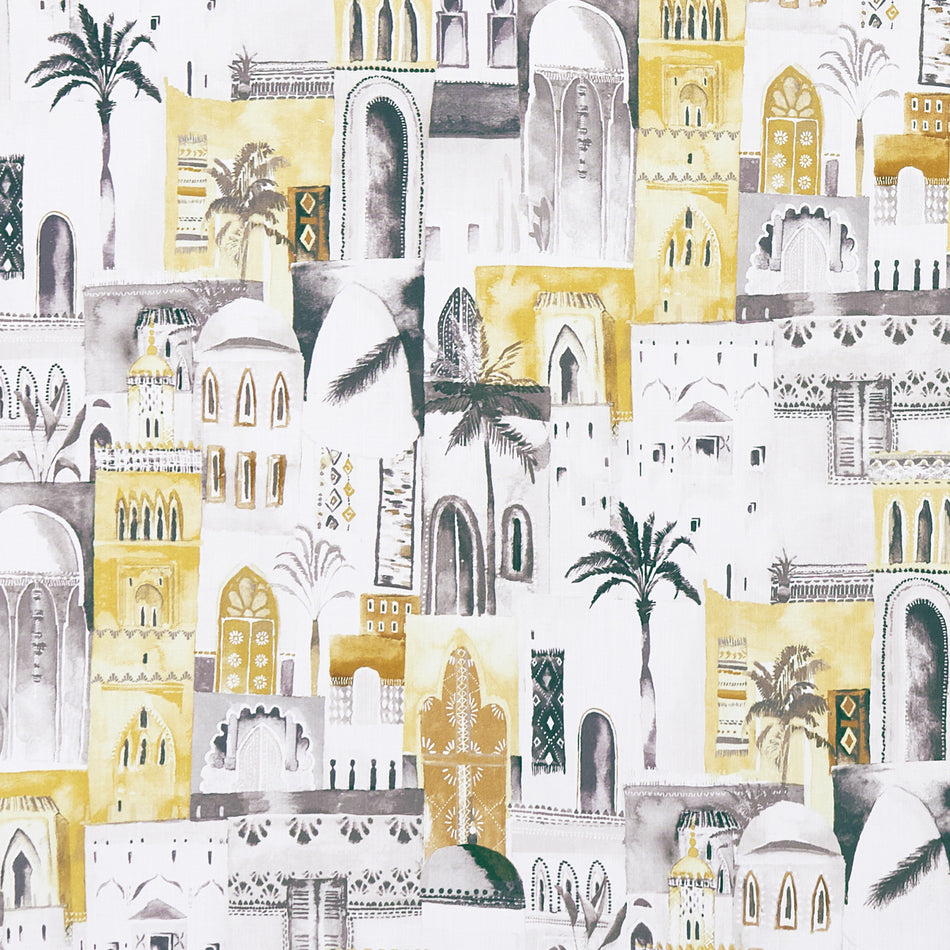 Clarke & Clarke Prince of Persia Marrakech Charcoal_Ochre Fabric