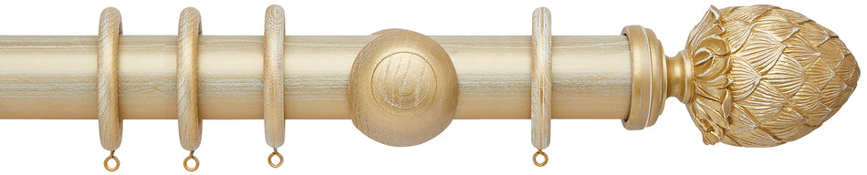 Ashbridge 45mm Wood Pole, Gold over White, Kew