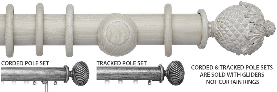 Ashbridge 45mm Corded/Tracked Pole, Heritage Grey, Botanical