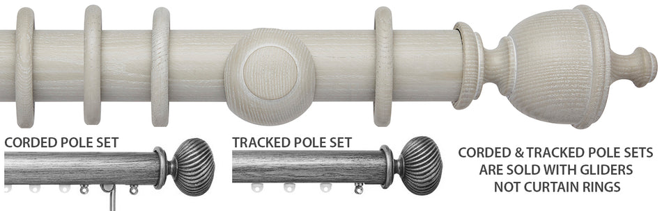 Ashbridge 45mm Corded/Tracked Pole, Heritage Grey, Chatsworth