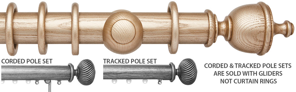 Ashbridge 45mm Corded/Tracked Pole, Champagne Gold, Chatsworth