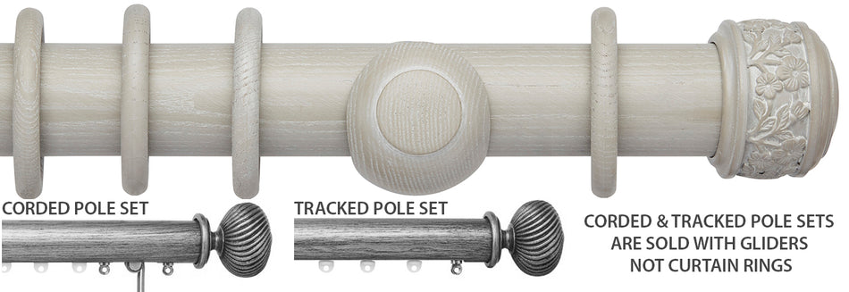 Ashbridge 45mm Corded/Tracked Pole, Heritage Grey, Claremont