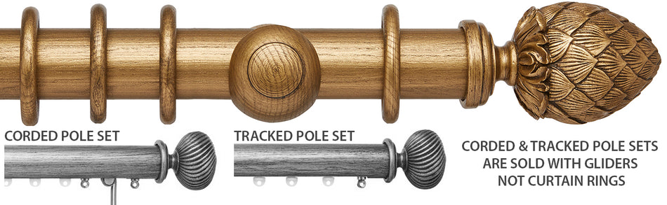 Ashbridge 45mm Corded/Tracked Pole, Baroque Gold, Kew