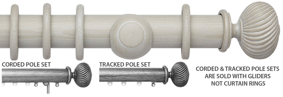 Ashbridge 45mm Corded/Tracked Pole, Heritage Grey, Seizincote