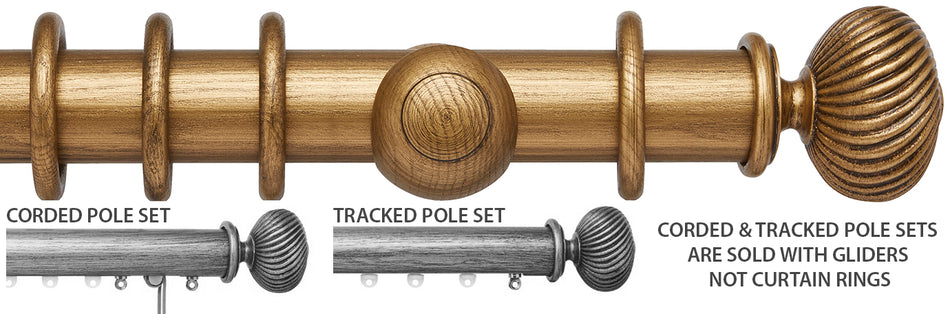Ashbridge 45mm Corded/Tracked Pole, Baroque Gold, Seizincote
