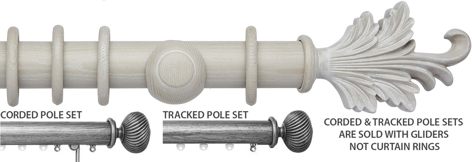 Ashbridge 45mm Corded/Tracked Pole, Heritage Grey, Tatton
