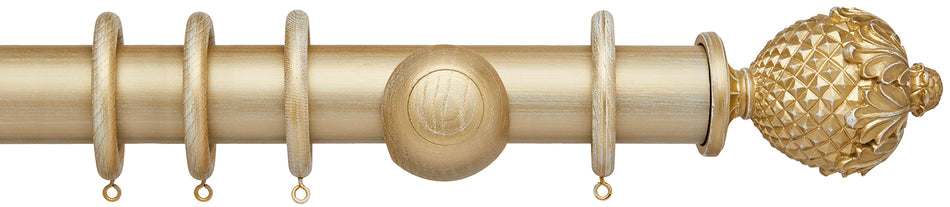 Ashbridge 45mm Wood Pole, Gold over White, Botanical