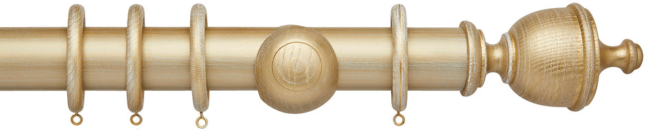 Ashbridge 45mm Wood Pole, Gold over White, Chatsworth