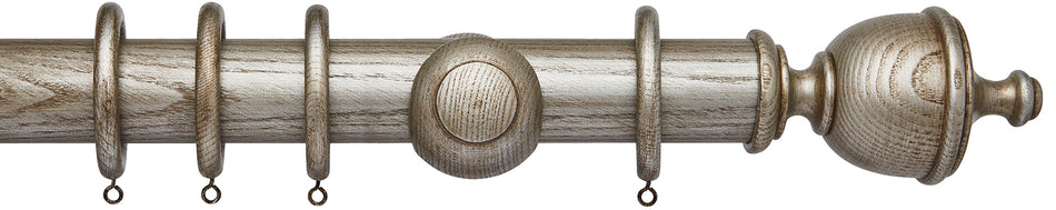 Ashbridge 45mm Wood Pole, Baroque Silver, Chatsworth