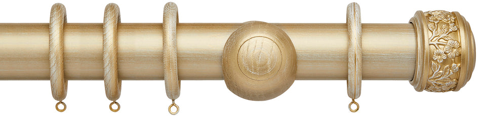 Ashbridge 45mm Wood Pole, Gold over White, Claremont