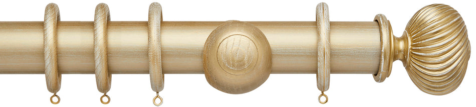 Ashbridge 45mm Wood Pole, Gold over White, Seizincote