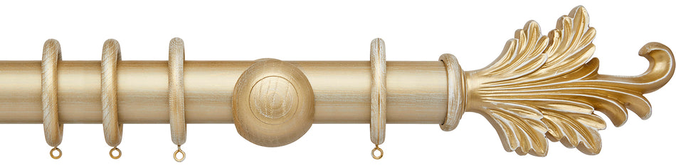 Ashbridge 45mm Wood Pole, Gold over White, Tatton