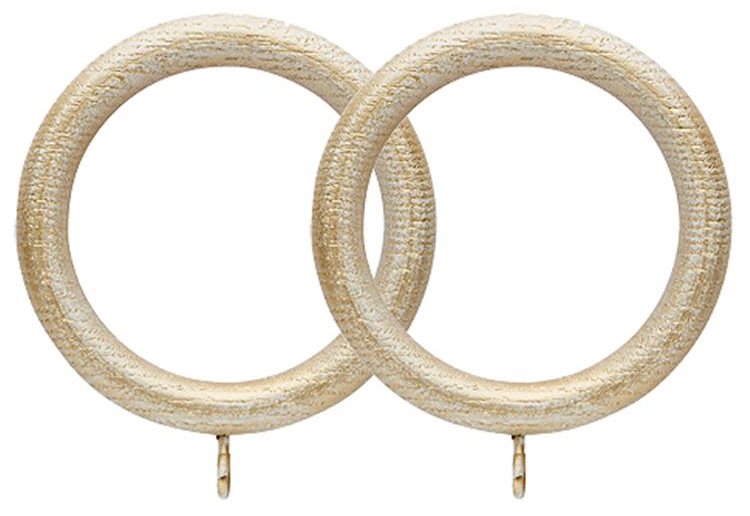 Ashbridge 45mm Wooden Pole Rings, Gold over White