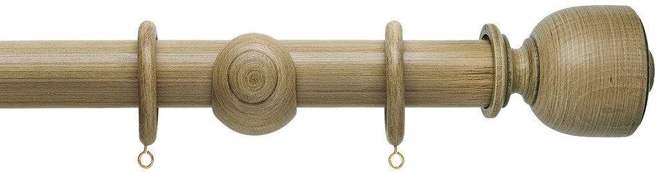 Hallis Origins 35mm Wood Pole, Shale, Tulip Urn Finial