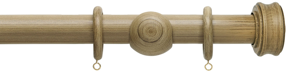 Hallis Origins 35mm Wood Pole, Shale, Disc Finial