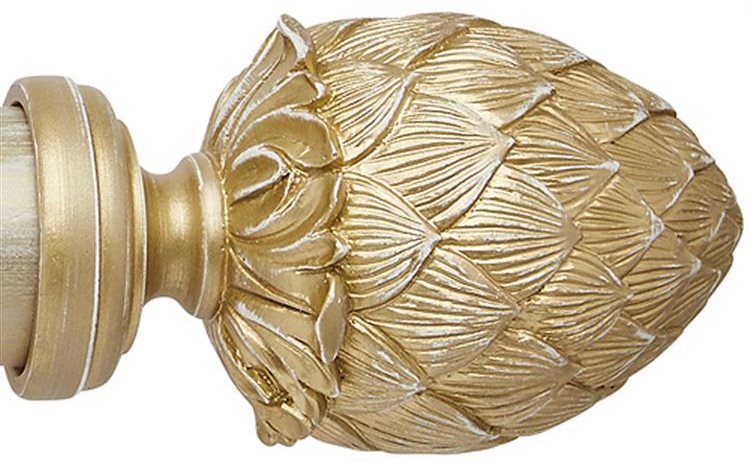 Ashbridge 45mm Pole Kew Finial, Gold over White