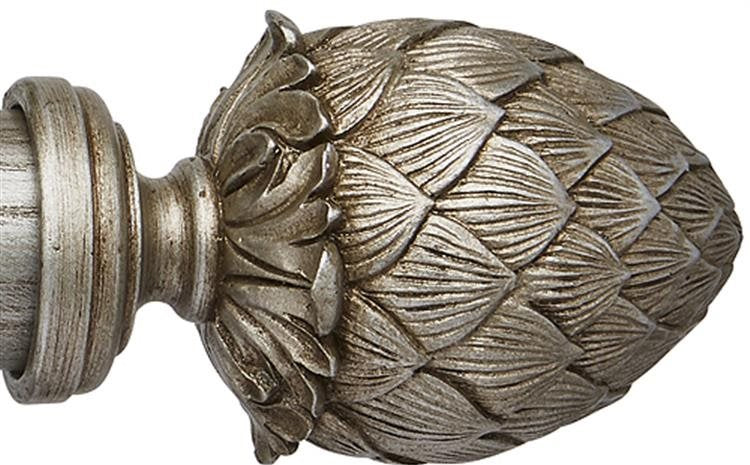 Ashbridge 45mm Pole Kew Finial, Baroque Silver