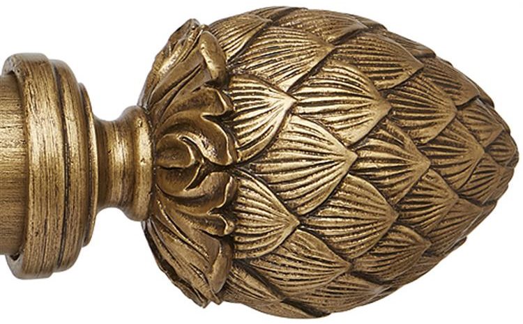 Ashbridge 45mm Pole Kew Finial, Baroque Gold