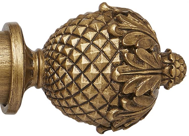 Ashbridge 45mm Pole Botanical Finial, Baroque Gold