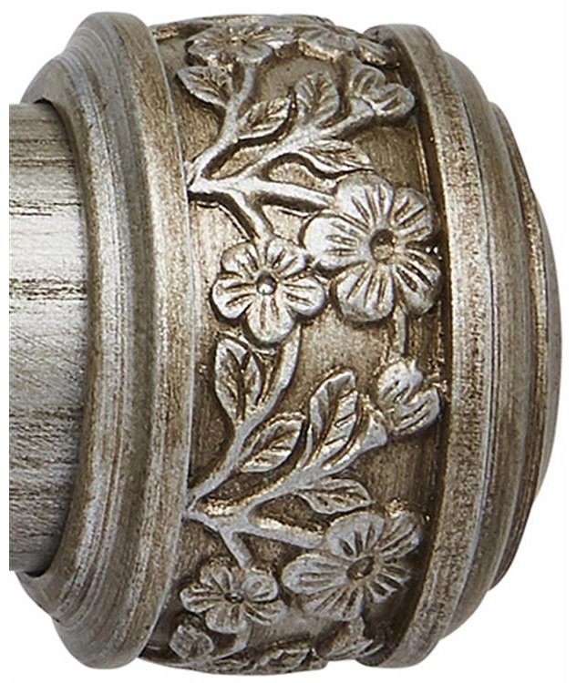 Ashbridge 45mm Pole Claremont Finial, Baroque Silver