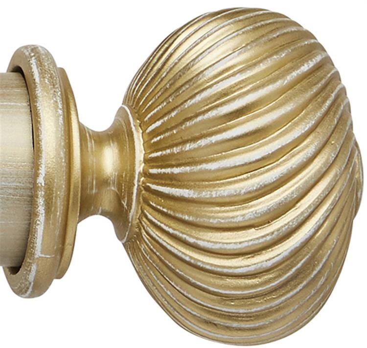 Ashbridge 45mm Pole Seizincote Finial, Gold over White