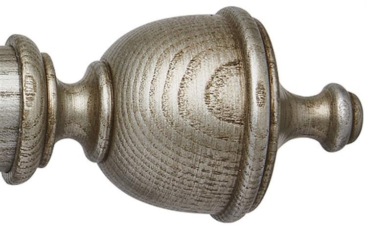 Ashbridge 45mm Pole Chatsworth Finial, Baroque Silver