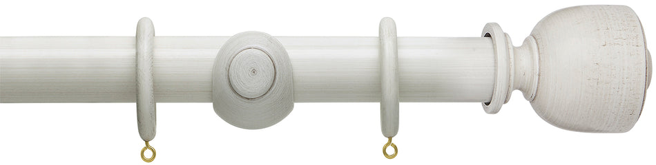 Hallis Origins 35mm Wood Pole, Chalk Stone, Tulip Urn Finial