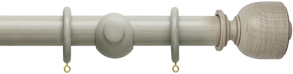 Hallis Origins 35mm Wood Pole, Flint Grey, Tulip Urn Finial